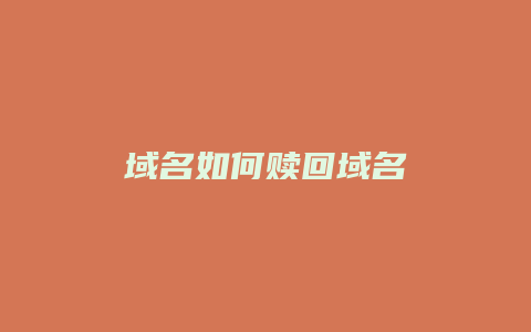 域名如何赎回域名