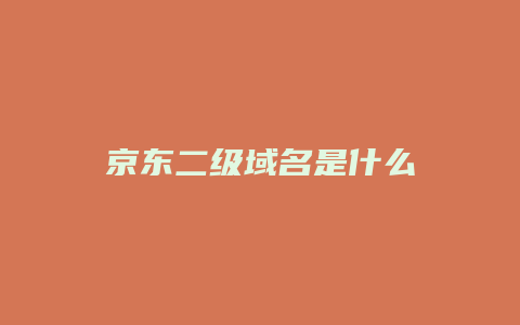 京东二级域名是什么