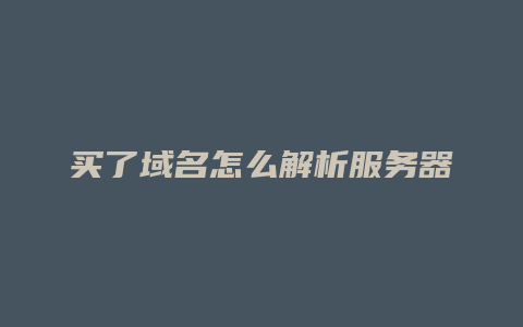买了域名怎么解析服务器