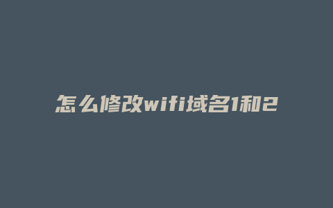怎么修改wifi域名1和2