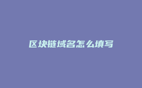 区块链域名怎么填写
