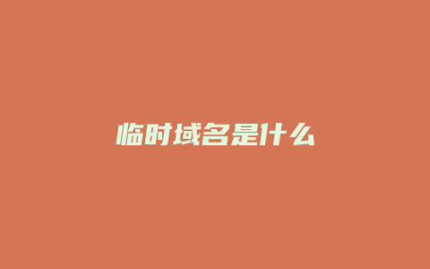 临时域名是什么