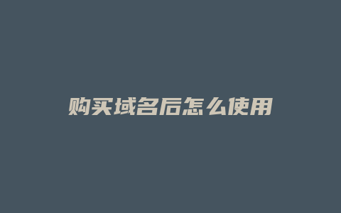 购买域名后怎么使用