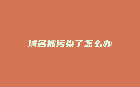 域名被污染了怎么办