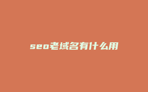 seo老域名有什么用