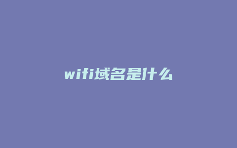 wifi域名是什么