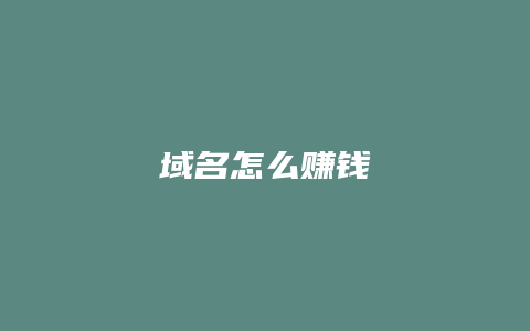 域名怎么赚钱
