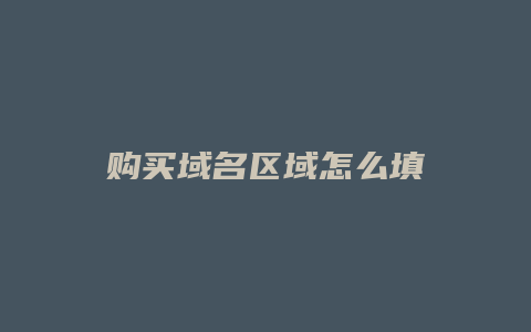 购买域名区域怎么填