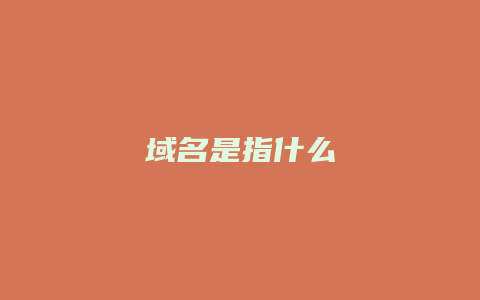 域名是指什么
