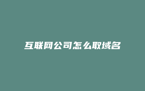 互联网公司怎么取域名