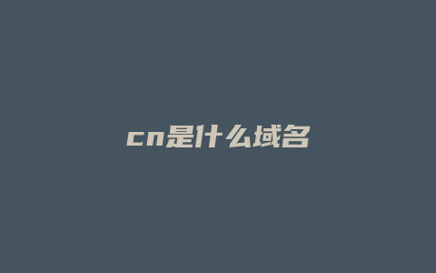 cn是什么域名