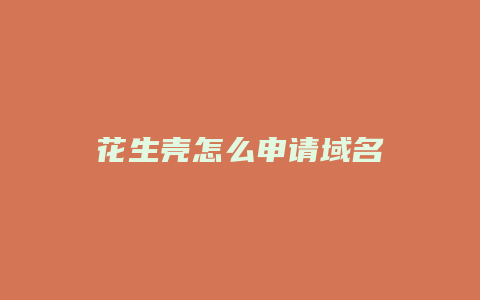花生壳怎么申请域名