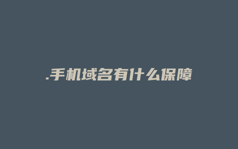 .手机域名有什么保障