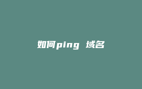 如何ping 域名