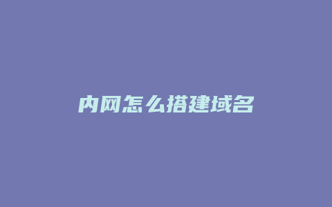 内网怎么搭建域名