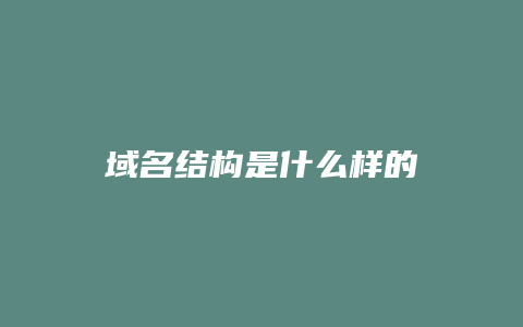 域名结构是什么样的