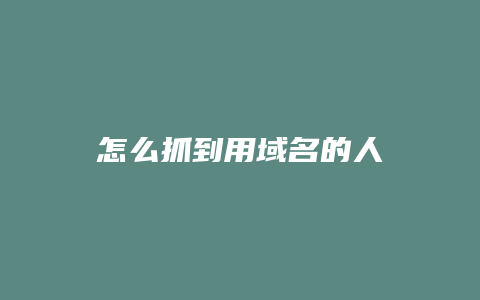 怎么抓到用域名的人