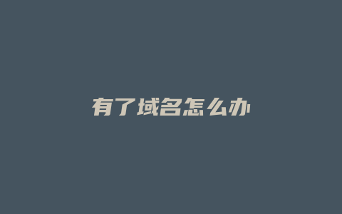 有了域名怎么办