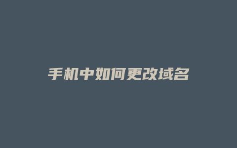手机中如何更改域名