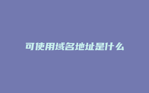 可使用域名地址是什么