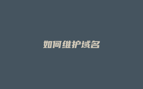 如何维护域名