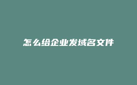 怎么给企业发域名文件