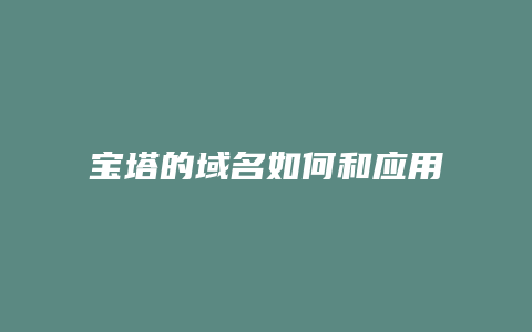 宝塔的域名如何和应用