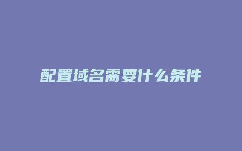 配置域名需要什么条件
