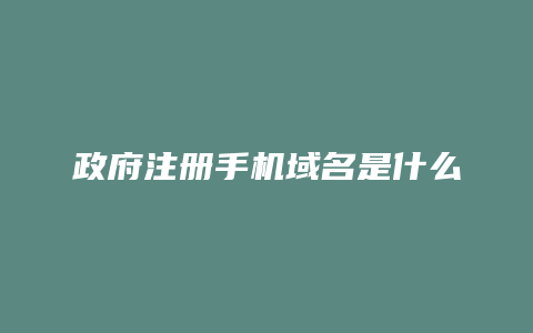 政府注册手机域名是什么