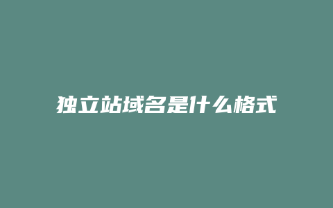 独立站域名是什么格式