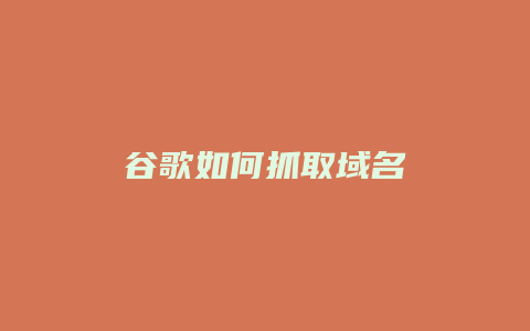 谷歌如何抓取域名