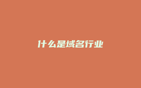什么是域名行业