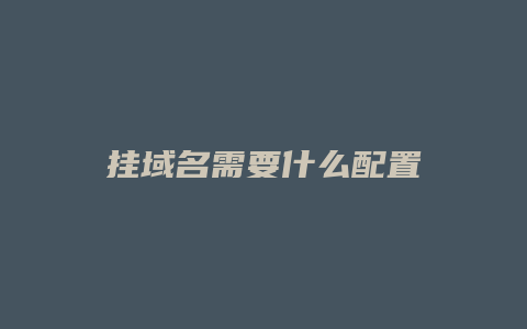 挂域名需要什么配置