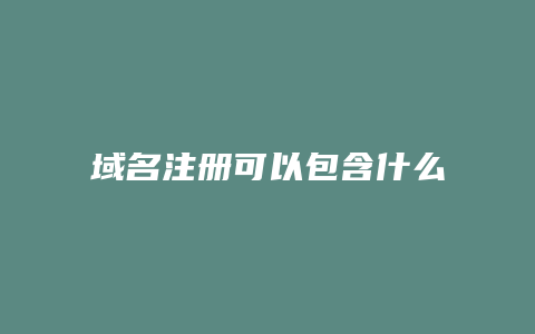 域名注册可以包含什么