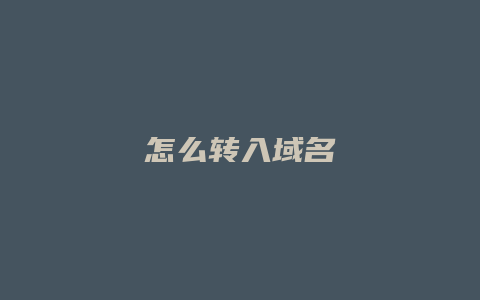 怎么转入域名