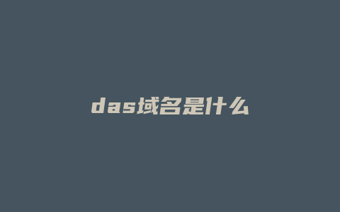 das域名是什么