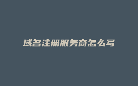 域名注册服务商怎么写