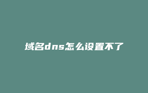 域名dns怎么设置不了