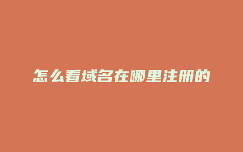 怎么看域名在哪里注册的