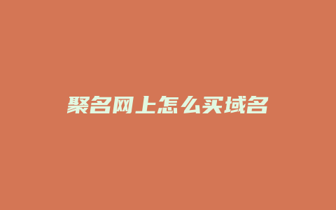 聚名网上怎么买域名