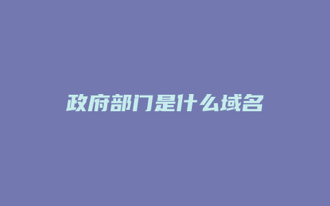 政府部门是什么域名
