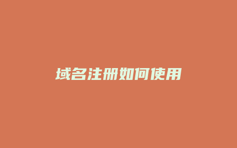 域名注册如何使用