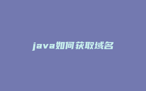 java如何获取域名