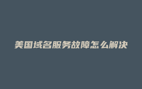 美国域名服务故障怎么解决