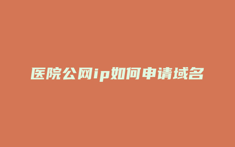 医院公网ip如何申请域名