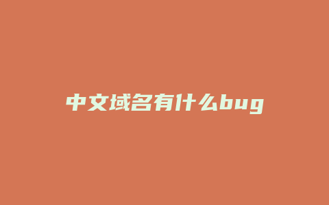 中文域名有什么bug