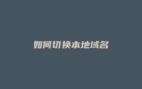 如何切换本地域名