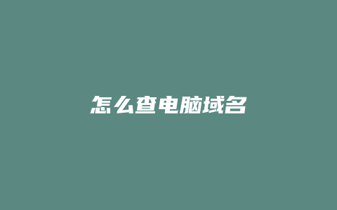 怎么查电脑域名