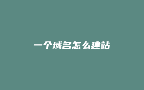 一个域名怎么建站