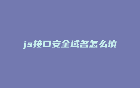 js接口安全域名怎么填